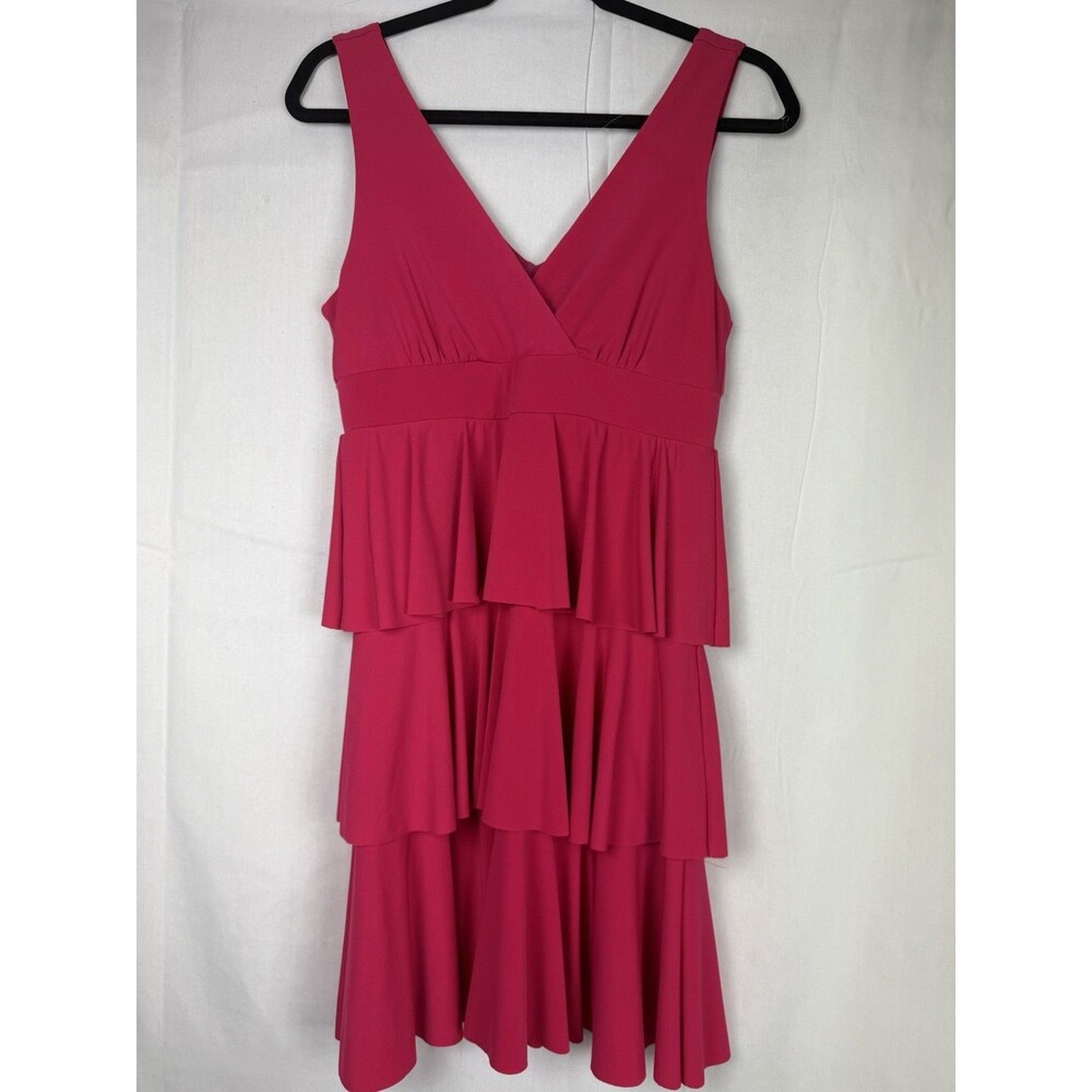 2000s Y2K Lizzie Mcguire Style Tiered Ruffle Sleevless Design Fuchsia Girly